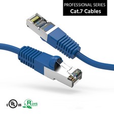15 Pack of 30Ft CAT7 Shielded (SSTP) 600MHz Ethernet Network Booted Cable Blue picture
