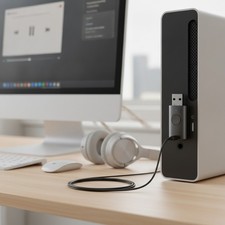 Compact Bluetooth 6.0 Audio Adapter - Seamless Streaming & Hands-Free Calls picture