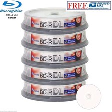 50 Pack SmartBuy Blu-ray BD-R DL Double Dual Layer 6X 50GB Inkjet Printable Disc picture