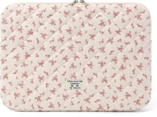 Cute Quilted Puffy Laptop Sleeve 15-15.6 Inch Padded Floral Protective Case picture