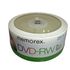 Memorex DVD-RW 4X 4.7GB 120min Rewritable Discs 25 Pack Spindle New Sealed picture