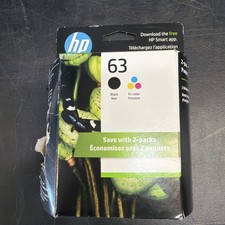 HP 63 Black & Tri-Color Ink Cartridge Combo Pack NEW in Box EXP 2027  picture
