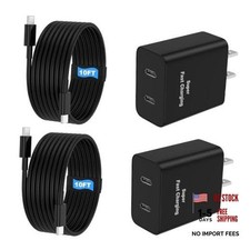 45W 2Pack Super Fast Charger USB C Dual Port Android Phone Charger 10ft Black picture