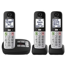 Cordless Phone Landline Volume Boost Slow Talk 3 Handsets Panasonic picture
