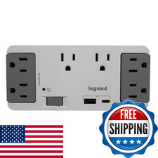 On-Q 6 Outlet Enclosure Surge Protector One Usb-A And One Usb-C Ac1062 picture