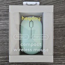 Heyday Bluetooth 5.1 Compact Wireless Mouse USB Receiver Mint Green New picture