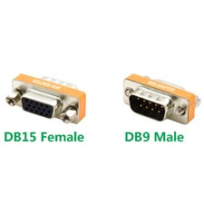 1pc DB9 Male To DB15 HD15 Female Mini Gender Changer Convertor Adapter Connector picture