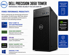 NEW Dell Precision 3650 Desktop PC Intel Core i9 32GB 2TB SSD Nvidia Quadro GPU picture
