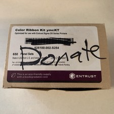 Entrust Datacard 525100-002-S254 Color Ribbon Kit YMCKT 650 Panel Sets Open Box picture