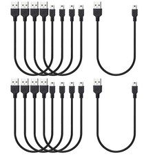 Smays Mini USB Cable 1ft 10-Pack Bulk, Short Mini-B 1 Feet 10-Pack, Black picture