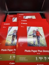 Lot of 5 NEW Canon 8.5x11 Photo Paper Plus Glossy II PP-301 100 Sheets total picture