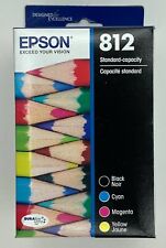 Genuine Epson 812 Standard Black/ Cyan/Magenta/Yellow 4 Pack Exp. 09/2026 SEALED picture