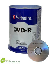VERBATIM Blank 16X DVD-R DVDR 4.7GB Branded Logo 100pk Spindle Recordable Disc picture