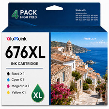 676XL High Yield Ink Cartridges  for WorkForce Pro WP-4020 WP-4010 WP-4090 picture