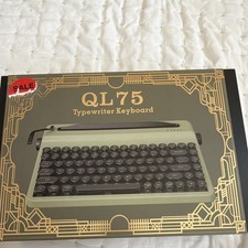 YUNZII QL75 Green Retro Typewriter Keyboard Tri-Mode BT/2.4G/USB-C QWERTY picture