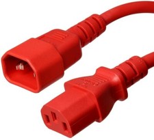 20 PACK LOT 15ft C14 - C13 Red Power Cord 18AWG 10A/1250W 125V 3-Prong 4.6M picture