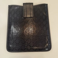 Gucci Guccisima iPad / Tablet Case Navy Blue Leather Made In Italy picture