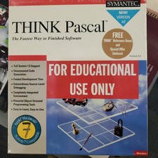 Vintage Think Pascal 4.0 MAC Apple Macintosh 3.5 Diskette Software NEW SEALED picture