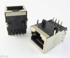 4pcs CAT5 Modular Network RJ45 59 8P8C PCB Female Jack Connector w/ Metal House picture