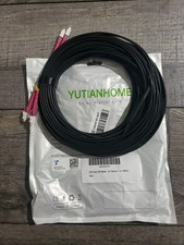 100ft Armored OM4 LC to LC Fiber Patch Cable Multimode Duplex, LSZH Black 30m.. picture