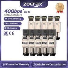 ZoeRax 10PCS RJ45 Cat8 Cat7 Cat6A Connectors RJ45 Metal Tool Free picture