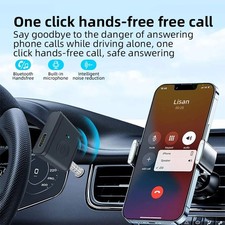 Premium 2-in-1 Bluetooth 5.3 Audio Receiver AUX Adapter fits Car Hands-Free Call picture