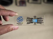 Vintage Intel Pentium III Tualatin Die Teardown Silicon Wafer AI Cyber Geek Gift picture