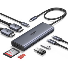 UGREEN USB C Docking Station Dual Monitor, 9-in-1 Aluminum Dock with 2xHDMI picture