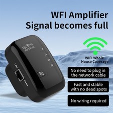 Wifi Extender Signal Booster up to 5000Sq Wifi Range Extender 300M Black US Plug picture