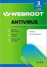 Webroot Antivirus Software 2026 | 3 Device | 1 Year Pc/Mac with Keycard picture