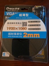 10m Ultra Thin Flat Computer Monitor Vga Cable Long 32 Feet Male To Male 15 Pin  picture