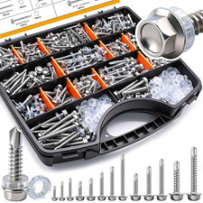 840Pcs #14#12#10#8 Self Tapping Screws for Metal,410 Stainless Steel Screws Asso picture