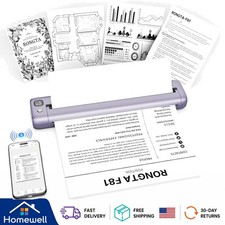 Portable Wireless Bluetooth Thermal Printer in Elegant Purple, Inkless & Compact picture