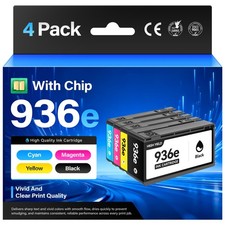 936e 936XL Ink Cartridges with Chip Combo 4-Pack High Yield for HP 936 936e I... picture