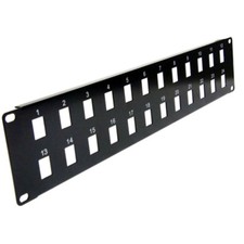 24-Port Keystone Jack Blank Patch Panel Plate Cat5e Cat6 RJ45 19