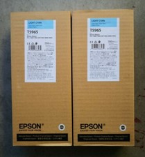 08-2022 NIB 2 of Genuine EPSON T5965 Light Cyan 350ml Ink 7890/7900 As T6365 picture