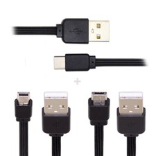 Cablecy  Flat Slim FPC Cable Type-A to Mini Micro USB 3pcs/lot 13cm USB 2.0 picture