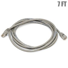 7FT Cat5E RJ45 Ethernet LAN Network UTP Crossover Cable Copper Wire 24AWG Gray picture