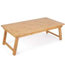 Large Floor Desk Foldable Tray for Adults, Bamboo 33.5 x 17.7in picture