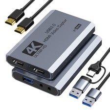 XIIXMASK Video Capture Card, USB 3.0 Card 4K HDMI Loop-Out, Grey picture