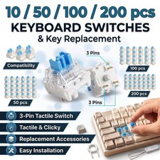 100Pcs Keyboard Clicker,Mechanical,3 Pin Clicky Switches,Clickers for 3D Prints picture
