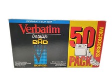 Verbatim Data Life MF -2 HD Microdisks Double Sided 50 Pack, Gray, In Wrapper picture