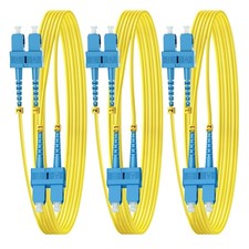 3 PCS OS2 SC to SC Single Mode Fiber Patch Cable 3m/10ft Duplex SMF 9/125um picture