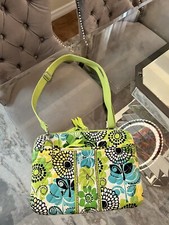 Vera Bradley Hard Shell Computer Zip Case Lime’s Up 12”x9” CROSS Shoulder Strap picture