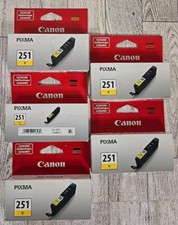 Canon Pixma 251Y Yellow Ink Cartridge CLI-251 Sealed Lot of 5 Genuine picture