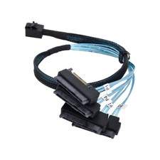 Cablecc Internal Mini SAS SFF-8643 Host to 4 SAS 29Pin SFF-8482 Disk Raid Cable picture