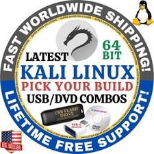 KALI LINUX OS ALL LATEST VERSIONS LIVE, FULL INSTALL DVD, USB 64-BIT MAC PC picture