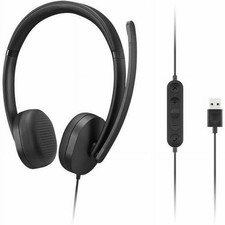 Lenovo USB-A Wired Stereo Headset for PC/Laptop, AI Noise Canceling via APP, picture