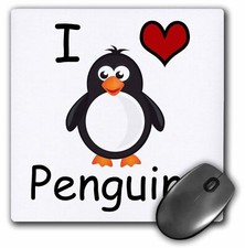 3dRose I love penguins MousePad picture