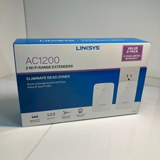 LINKSYS AC1200 RE6350 Dual-Band Wi-Fi Range Extender 2000 SqFt 2 Pack Open Box picture
